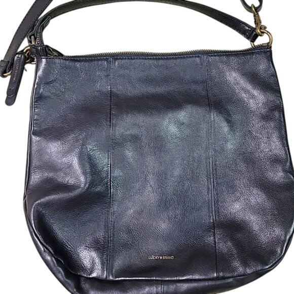 Lucky Brand Handbags - Lucky Brand Black  Shoulder Bag Hobo Slouch Cowhide Leather